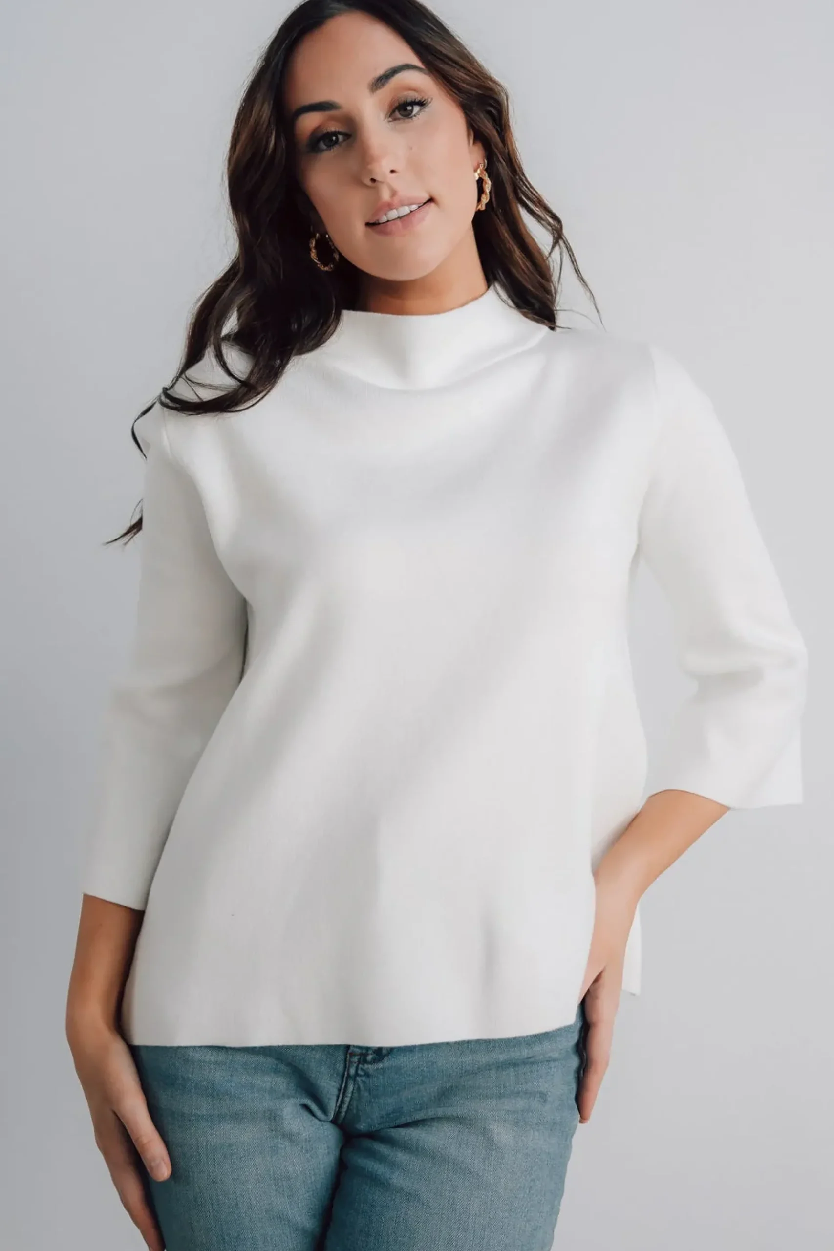 Baltic Born EXTENDED SIZING|Zola Bell Sleeve Sweater | Off White