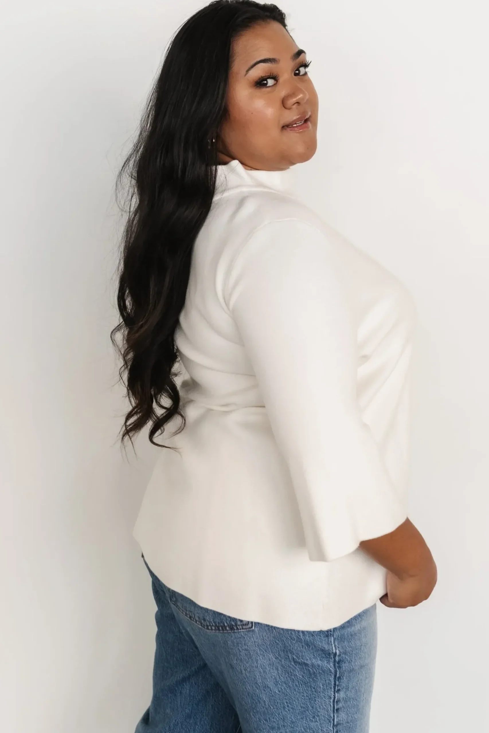 Baltic Born EXTENDED SIZING|Zola Bell Sleeve Sweater | Off White