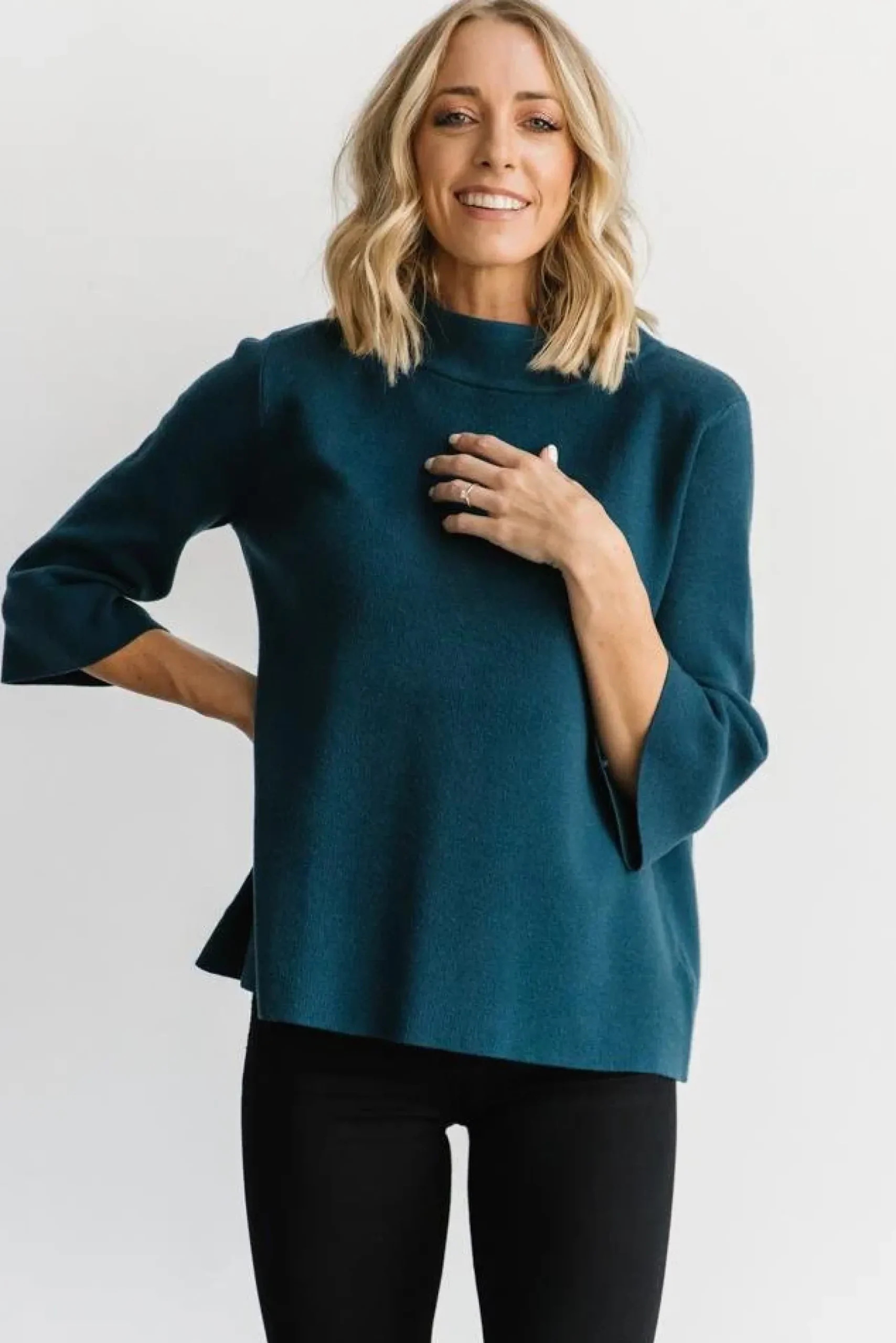 Baltic Born EXTENDED SIZING|Zola Bell Sleeve Sweater | Topaz
